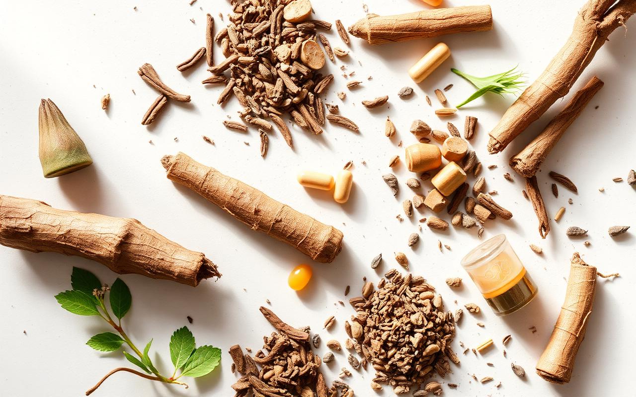Natural herbal ingredients including maca root and ginseng